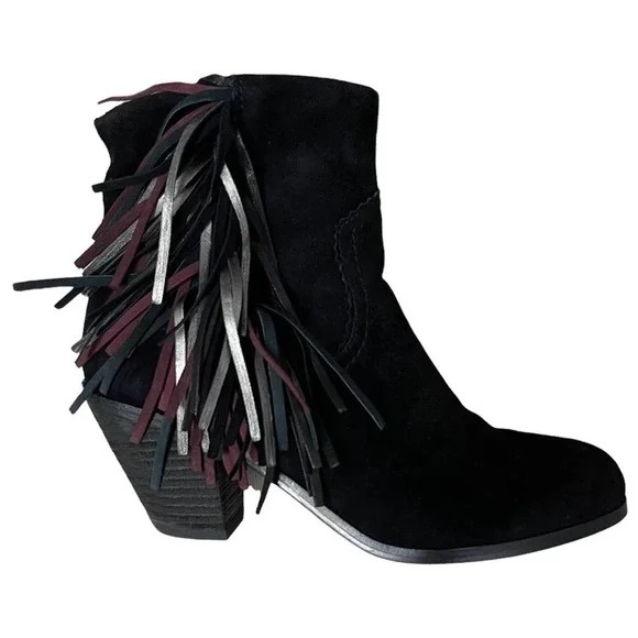 Sam Edelman Suede Fringe booties. - Picture 4 of 9